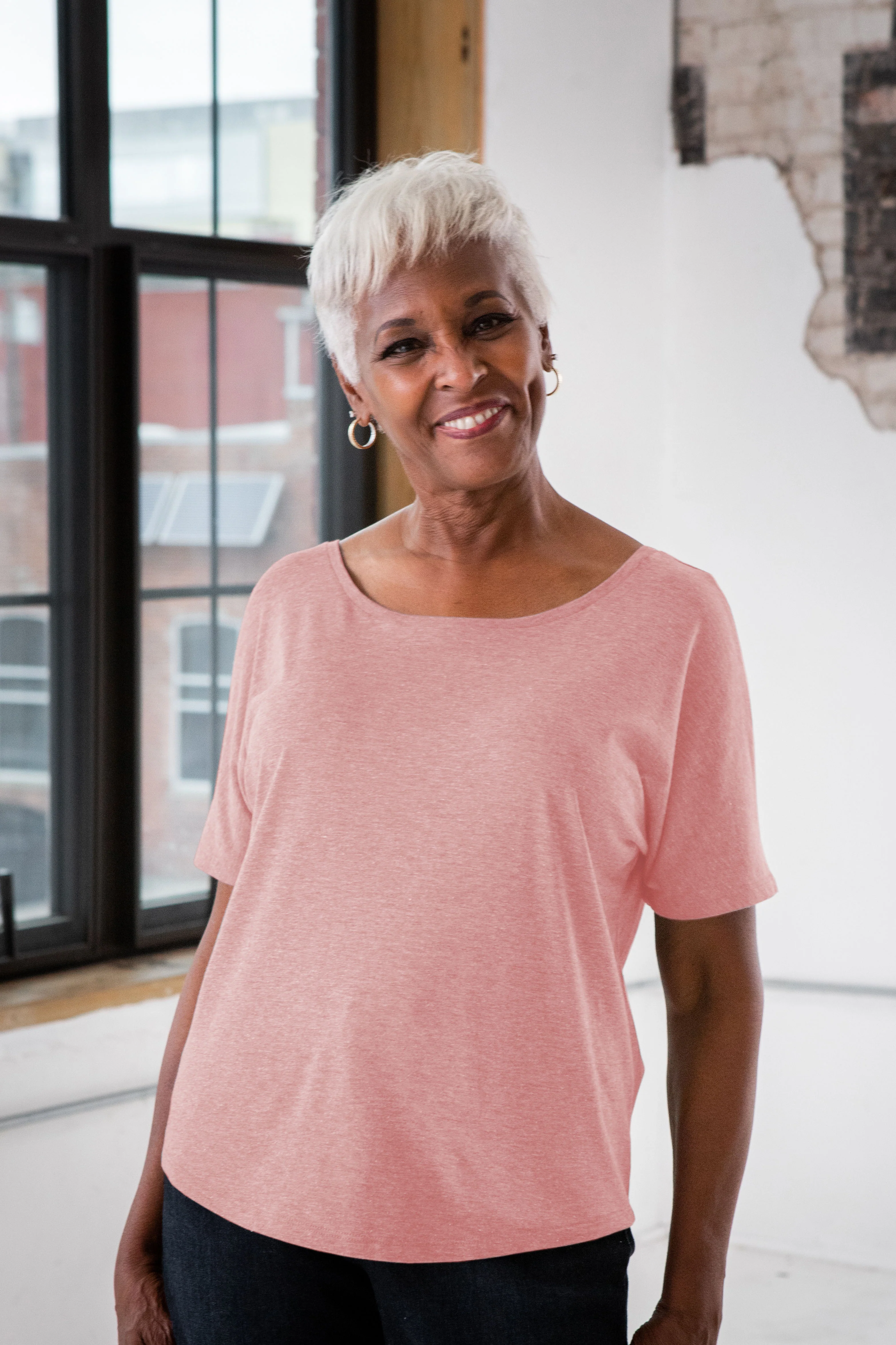 Ladies Eco-Triblend Flowy Tee - Image 3