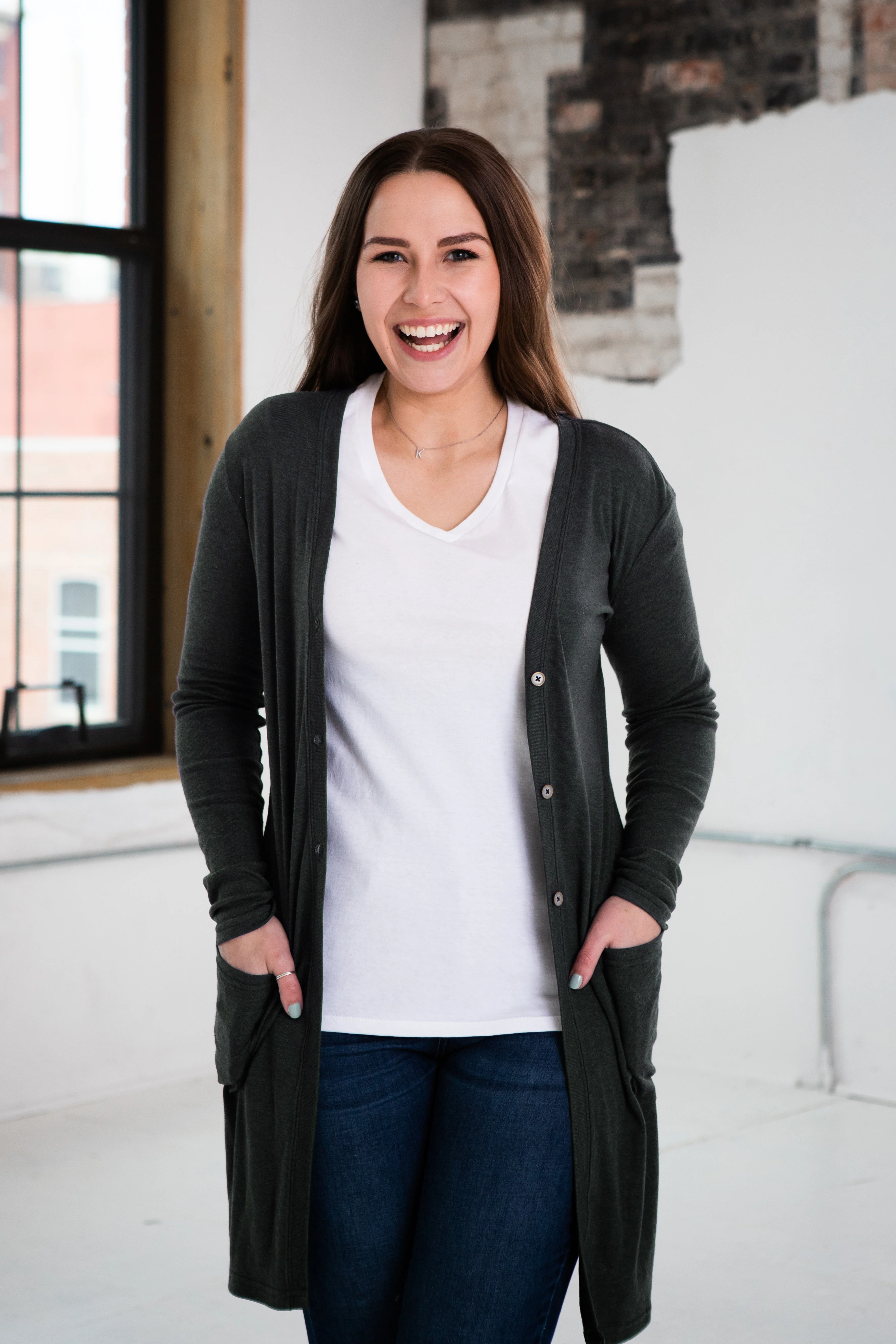 Ladies Eco-Triblend Rib Cardigan - Image 3