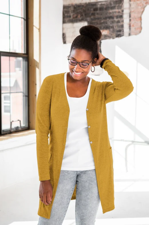 Ladies Eco-Triblend Rib Cardigan - Image 6