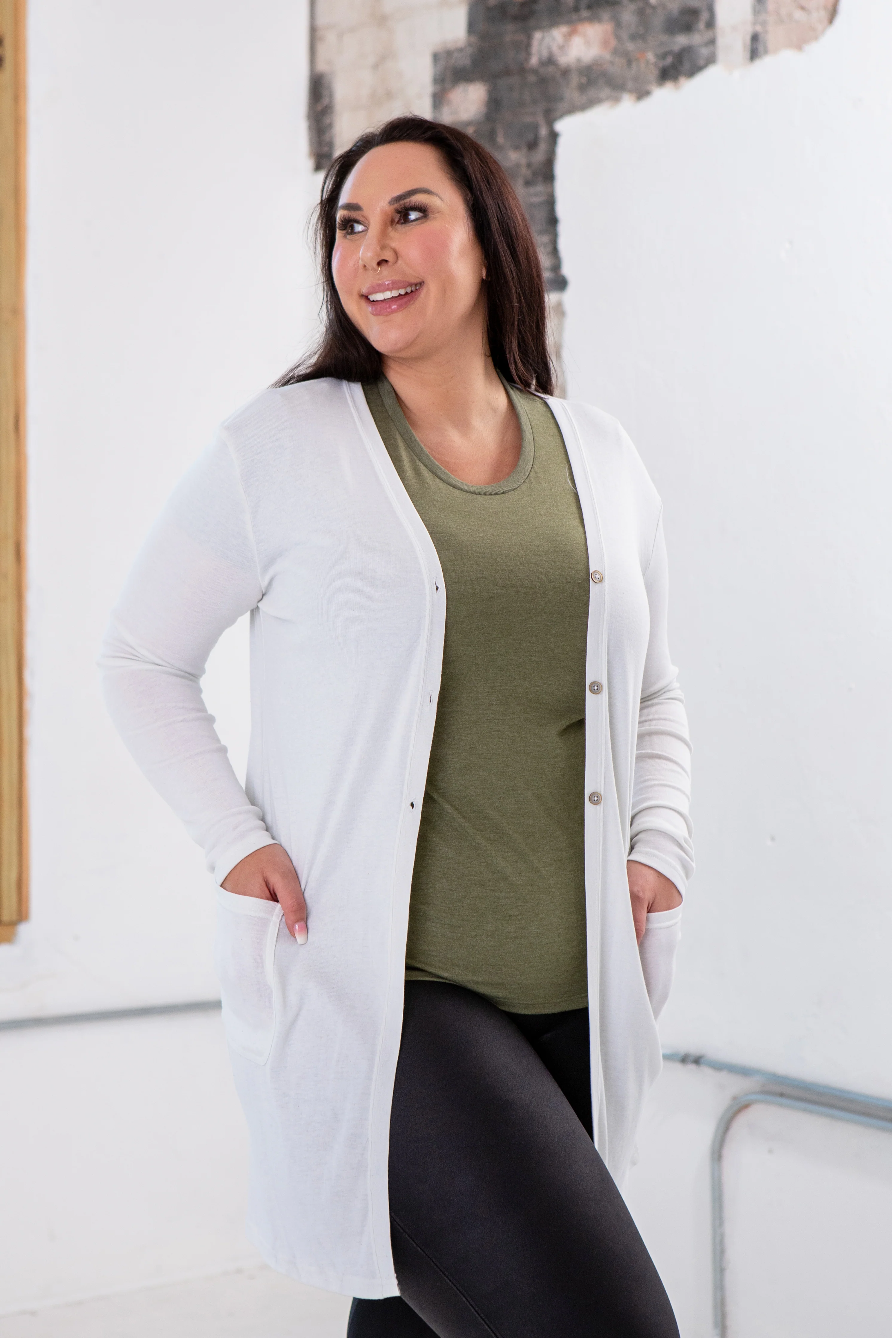 Ladies Eco-Triblend Rib Cardigan - Image 8