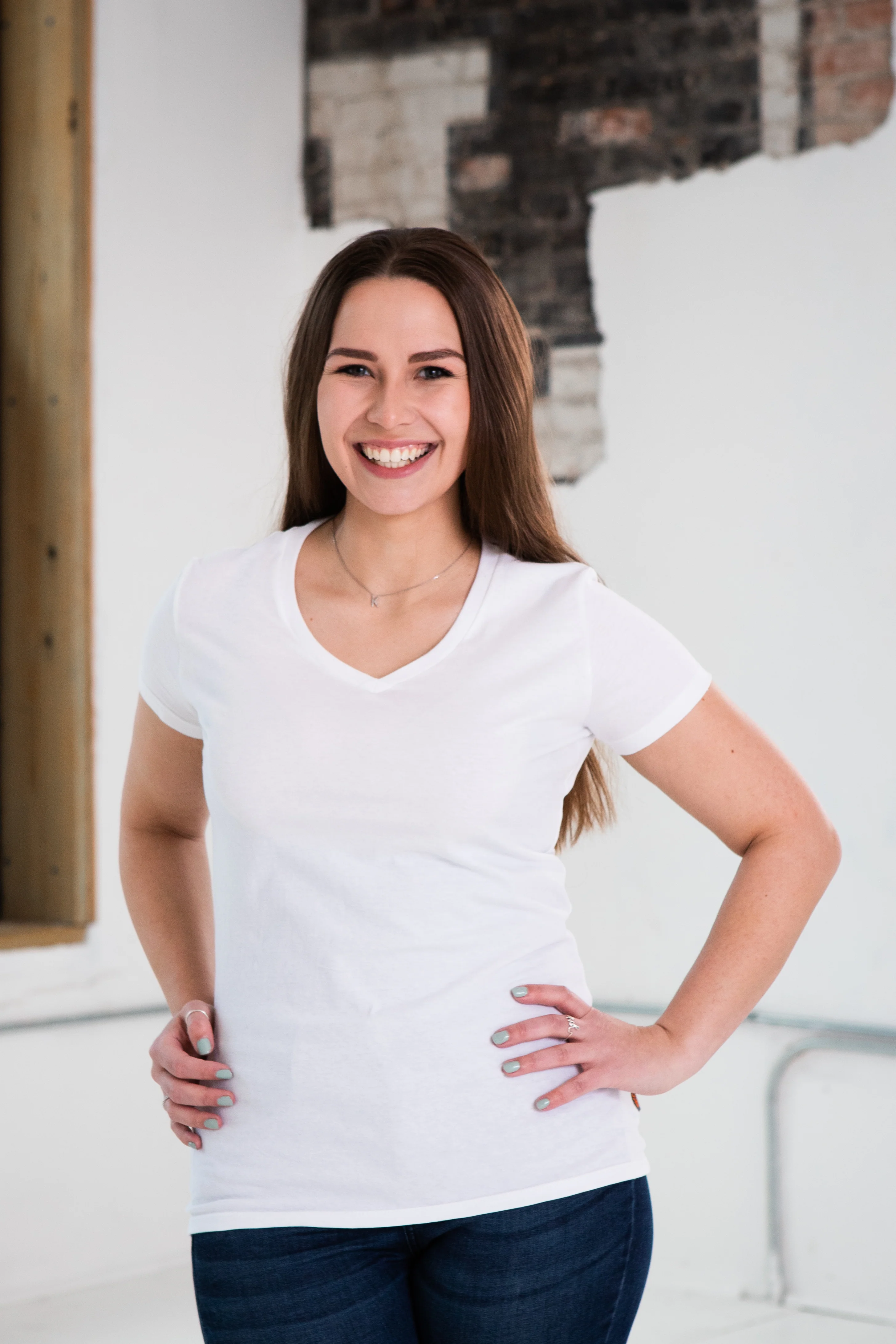 Ladies Premium Cotton Short Sleeve V-Neck Tee (Last Chance) - Image 3