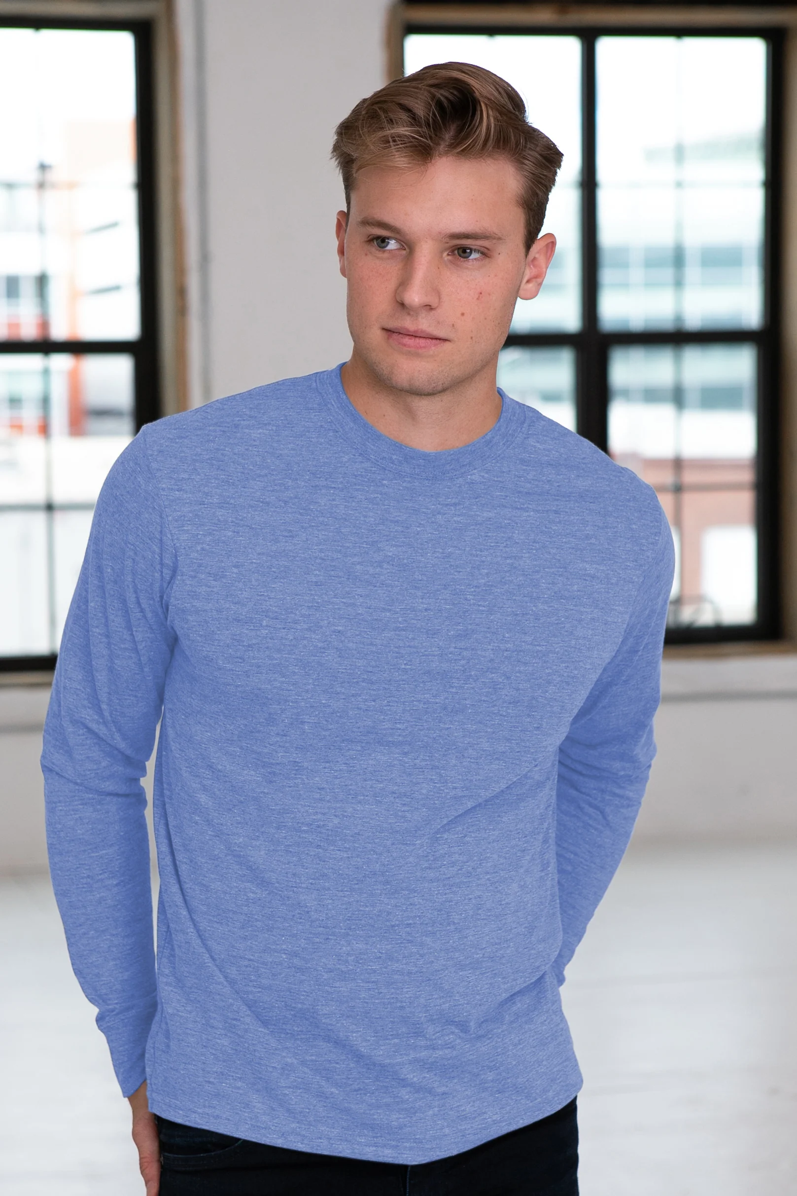 Unisex Eco-Triblend Long Sleeve Tee - Image 3