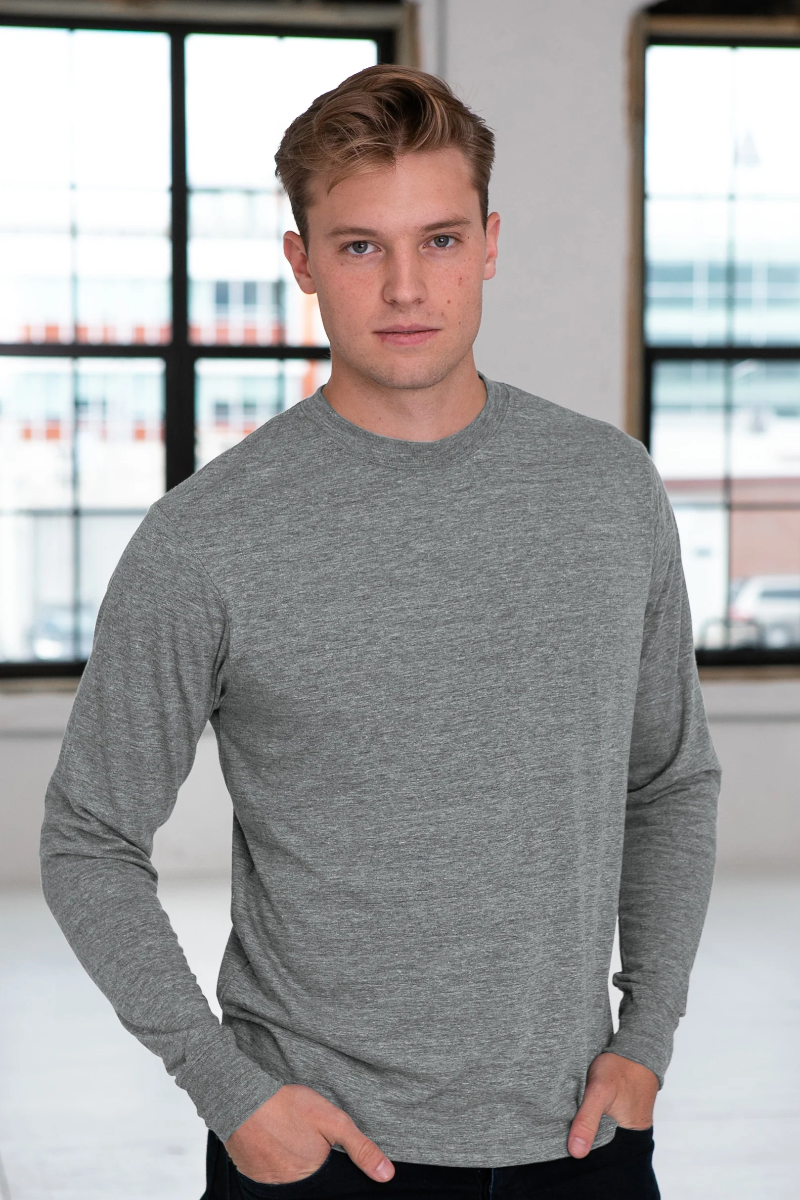 Unisex Eco-Triblend Long Sleeve Tee - Image 4